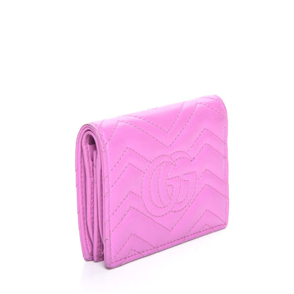 Gucci Calfskin Matelasse GG Marmont Card Case Candy Mousse 3 of 8