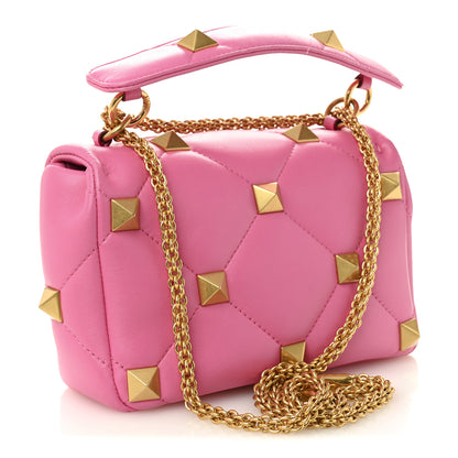 Valentino Garavani Nappa Medium Roman Stud Shoulder Bag Feminine Pink 3 of 12