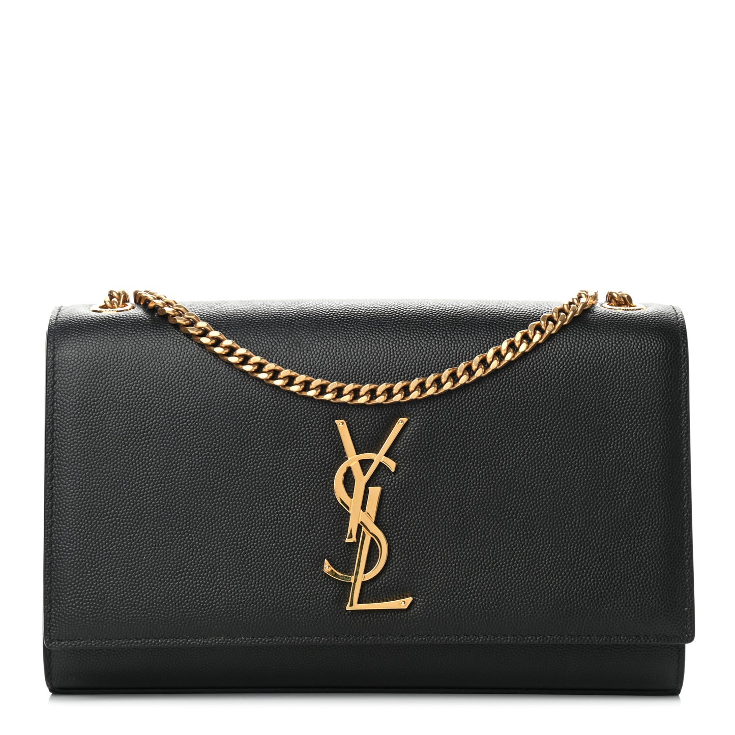 Grain De Poudre Medium Classic Monogram Kate Satchel Black