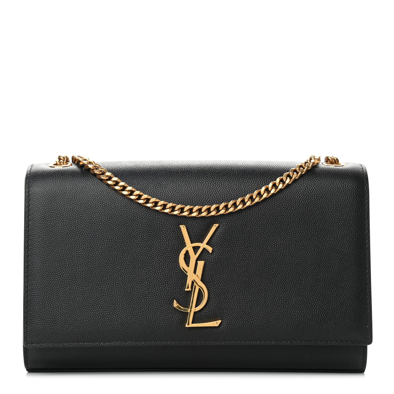 Saint Laurent Grain De Poudre Medium Classic Monogram Kate Satchel Black 1 of 7