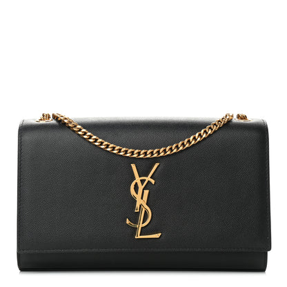 Saint Laurent Grain De Poudre Medium Classic Monogram Kate Satchel Black 1 of 7