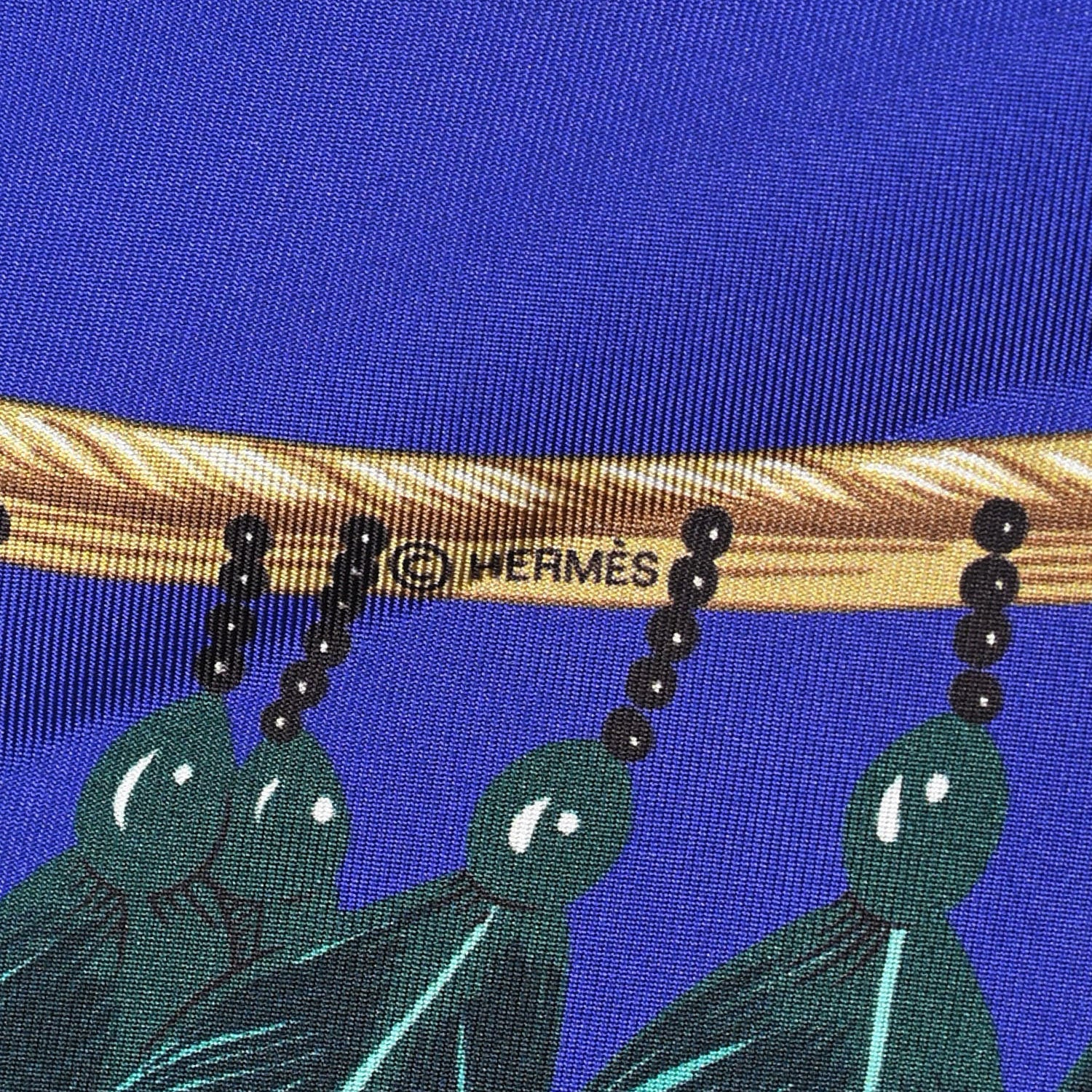 Hermes Silk Brazil Maxi Twilly Encre Turquoise Bronze 3 of 4