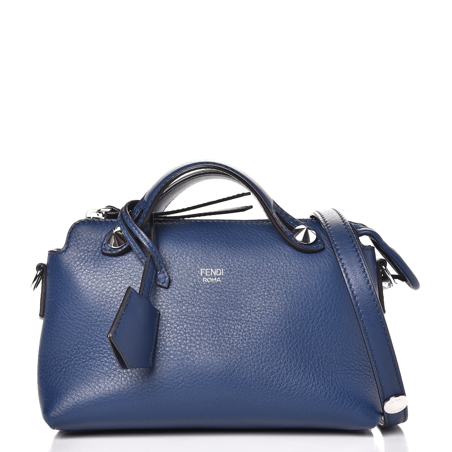 Fendi Vitello Dolce Mini By The Way Boston Bag Blue 1 of 7