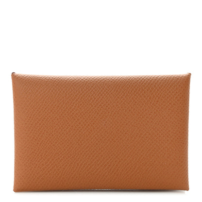 Hermes Epsom Calvi Card Case Gold 1 of 7