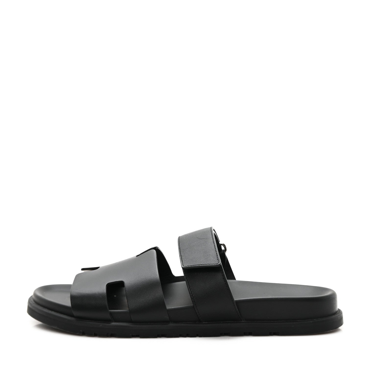 Hermes Calfskin Mens Chypre Sandals 42 Black 1 of 10