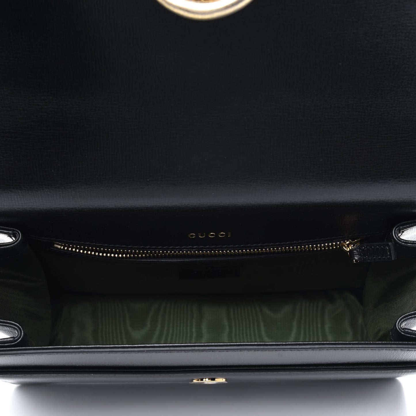 Textured Calfskin Small Torchon GG Ring Shoulder Bag Black