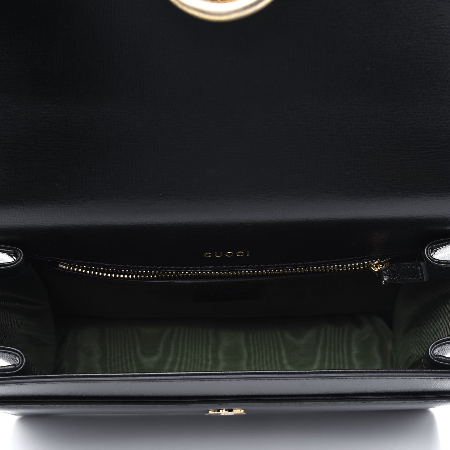Gucci Textured Calfskin Small Torchon GG Ring Shoulder Bag Black 5 of 13