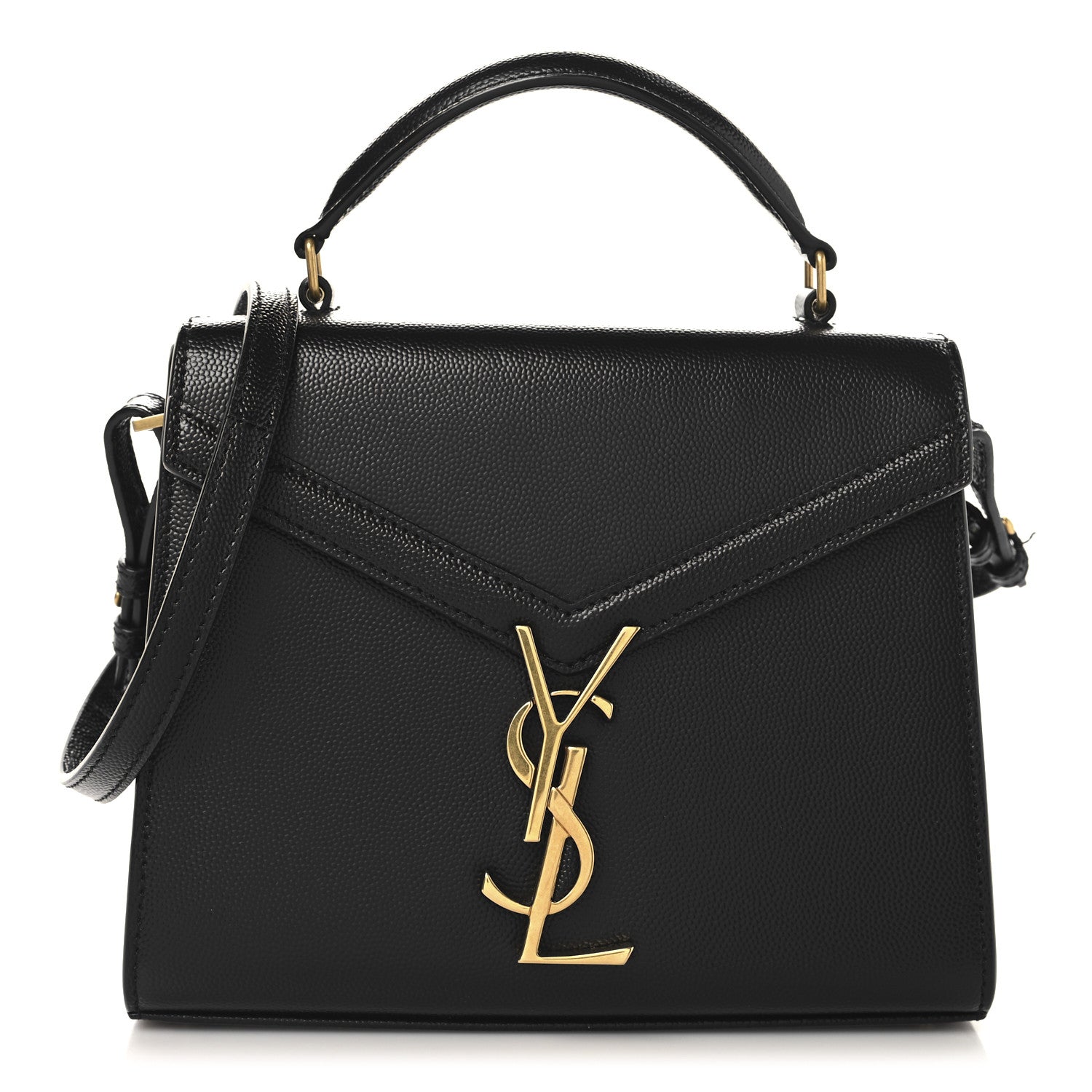 Saint Laurent Grain de Poudre Mini Classic Monogram Cassandra Top Handle Black 1 of 10