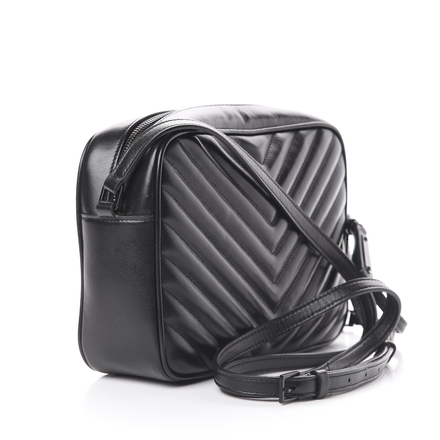 Saint Laurent Calfskin Matelasse Monogram Lou Camera Bag Black 3 of 14