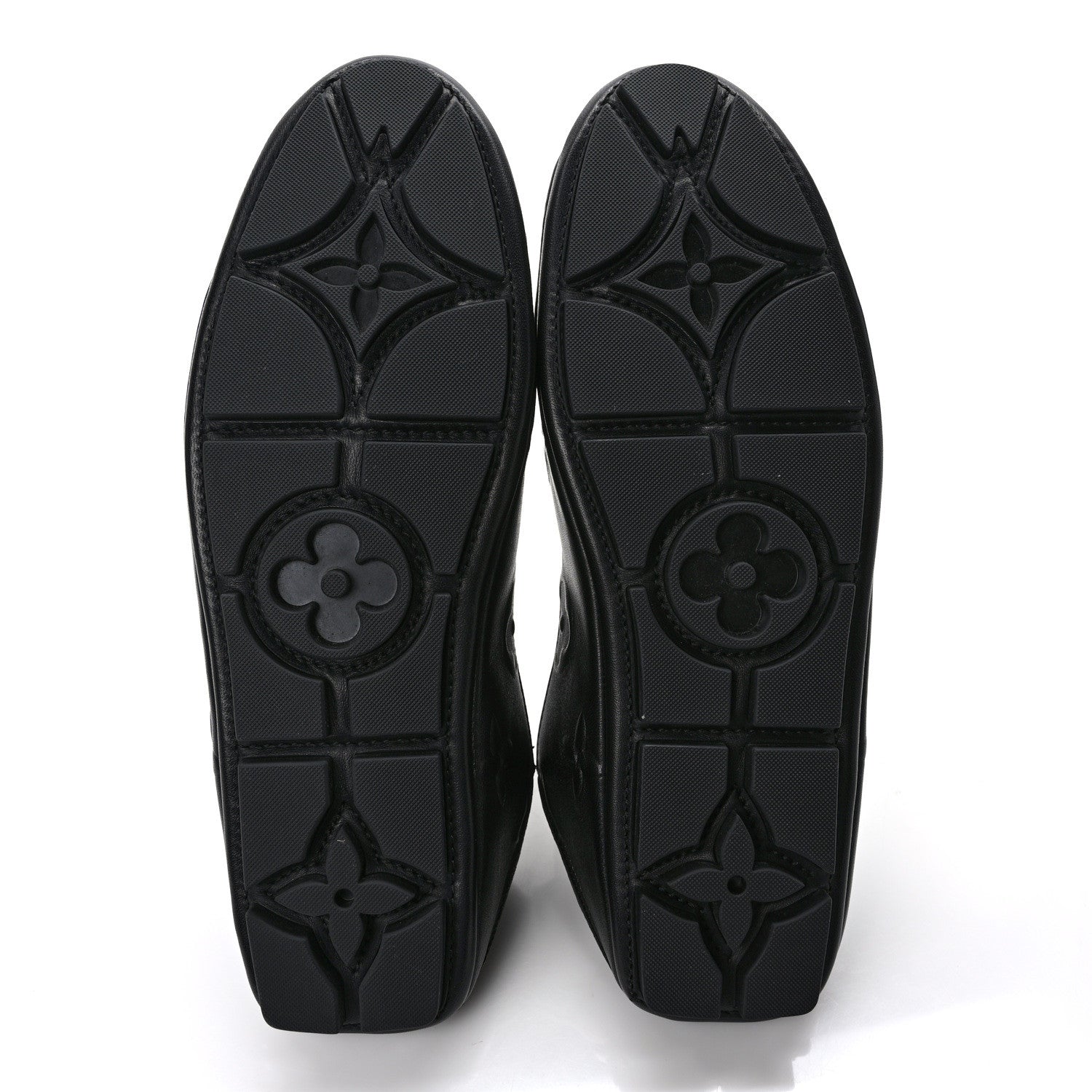 Louis Vuitton Calfskin Embossed Maxi Monogram Driver Open Back Moccasins 9.5 Black 5 of 8