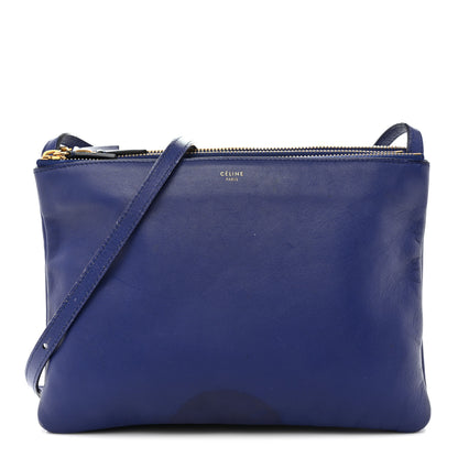 Celine Lambskin Large Trio Crossbody Bag Indigo 1 of 17