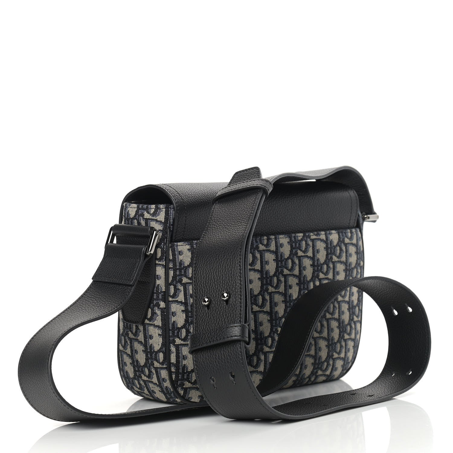 Christian Dior Oblique Saddle Messenger Beige Black 3 of 9