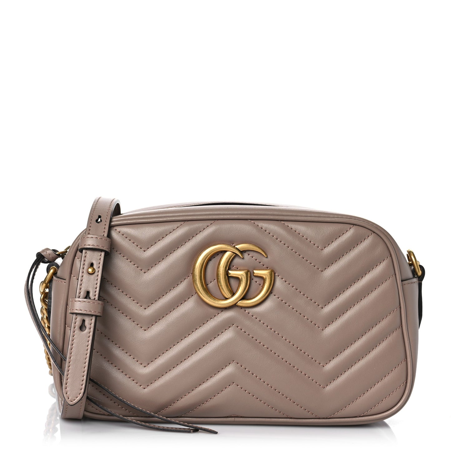 Calfskin Matelasse Small GG Marmont Chain Shoulder Bag Porcelain Rose