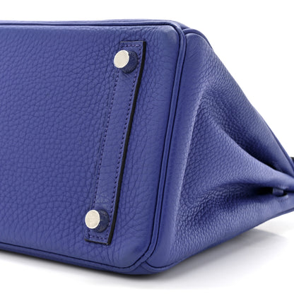 Hermes Taurillon Clemence Birkin 25 Bleu Electrique 9 of 13