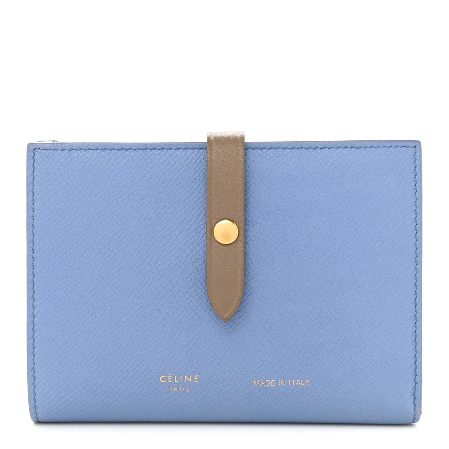 Grained Calfskin Medium Multifunction Strap Wallet Porcelain