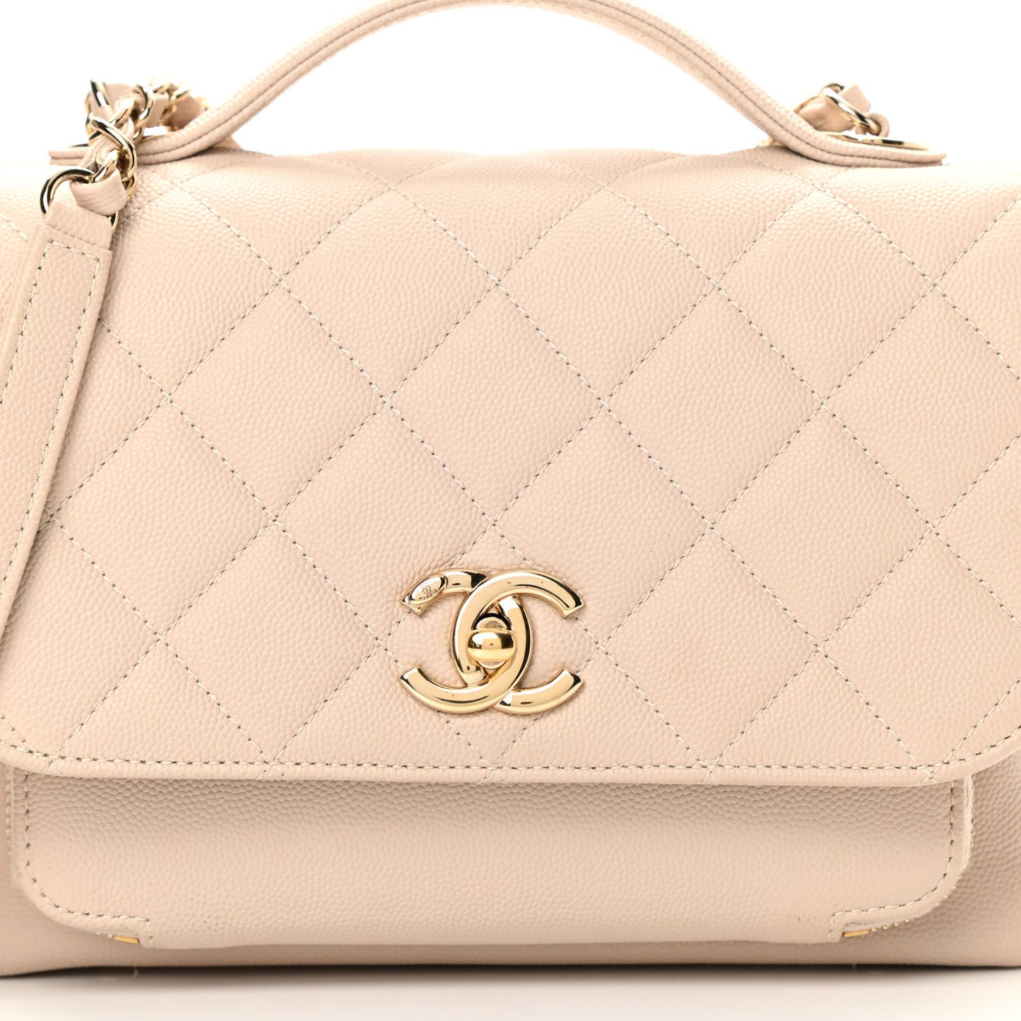 Caviar Quilted Medium Business Affinity Flap Beige