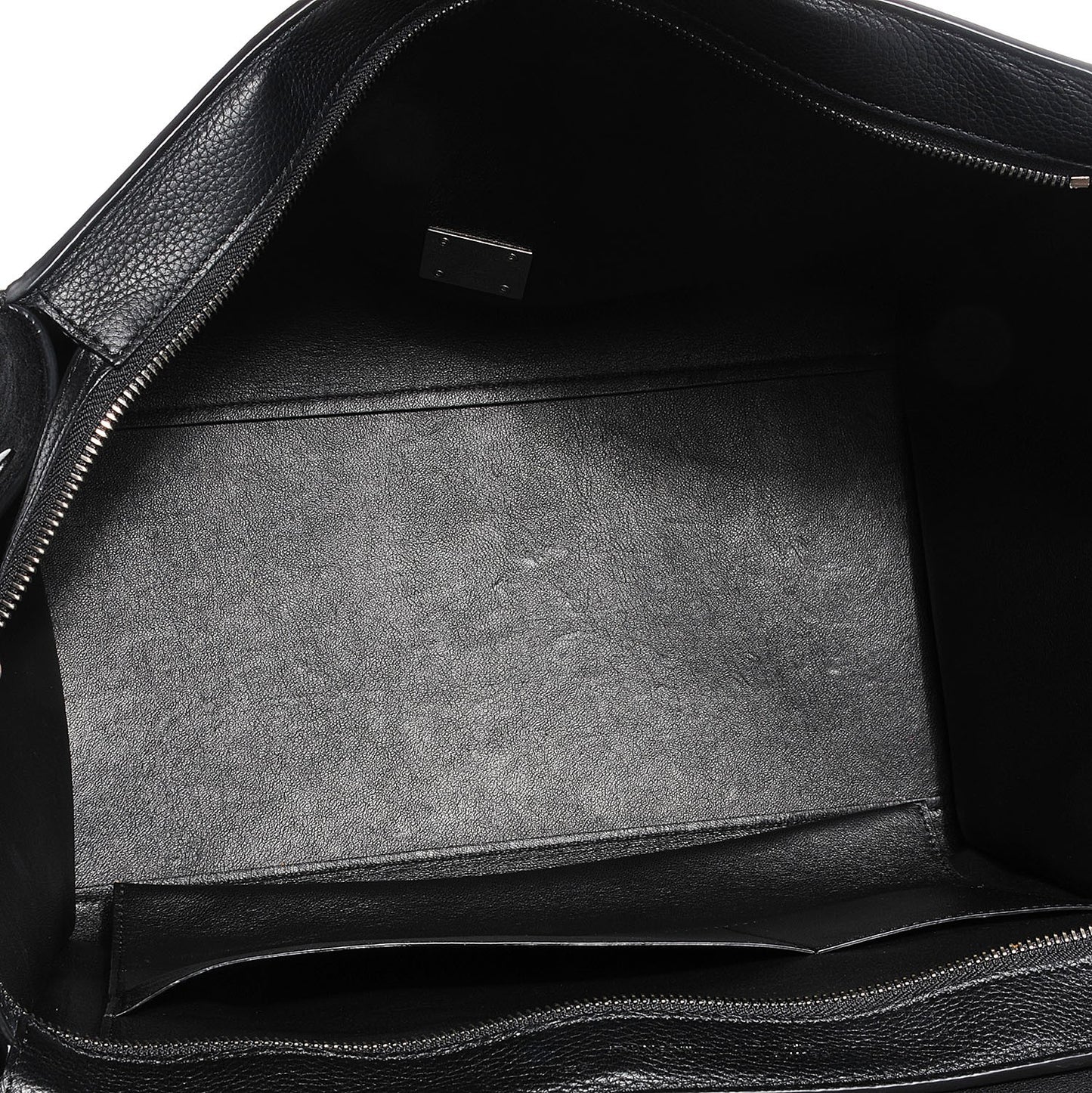 Drummed Calfskin Suede Large Trapeze Black