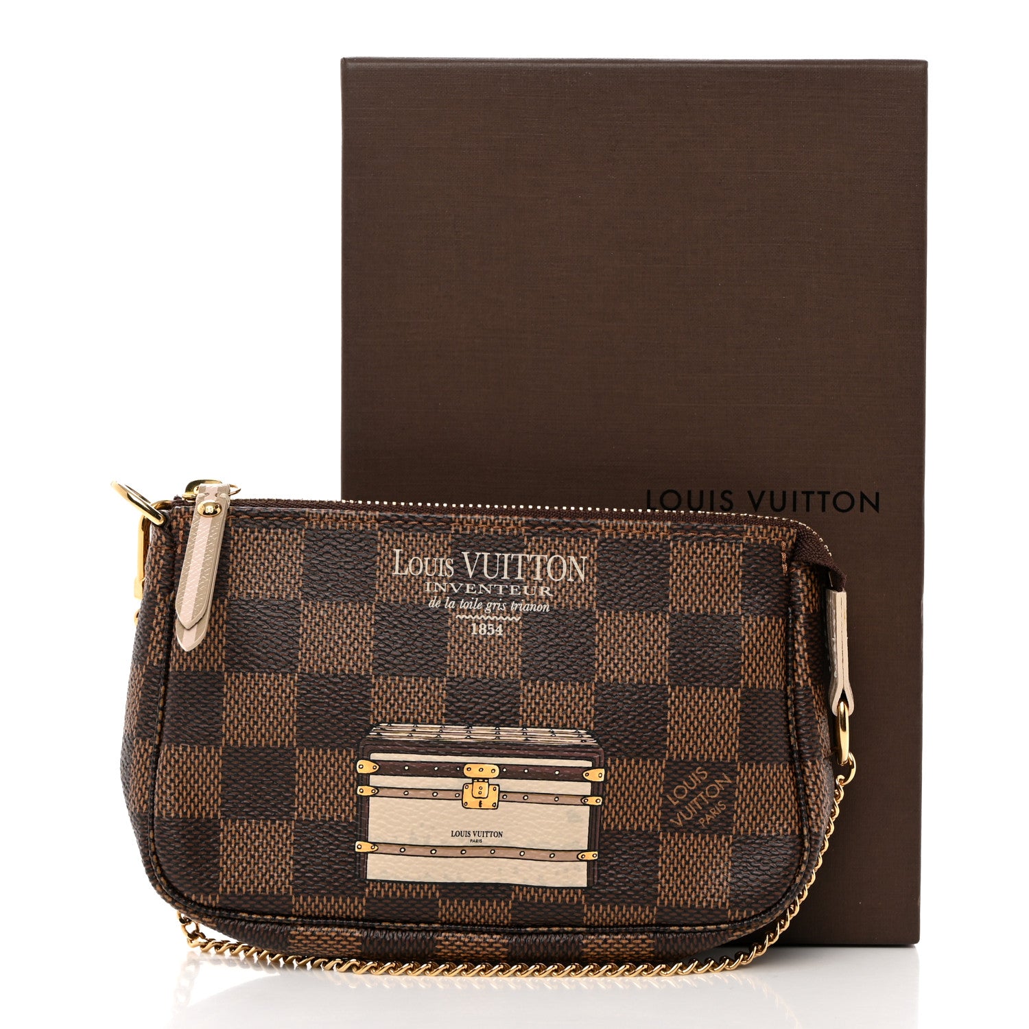 Louis Vuitton Damier Ebene Trunks and Locks Mini Pochette Accessories 8 of 8
