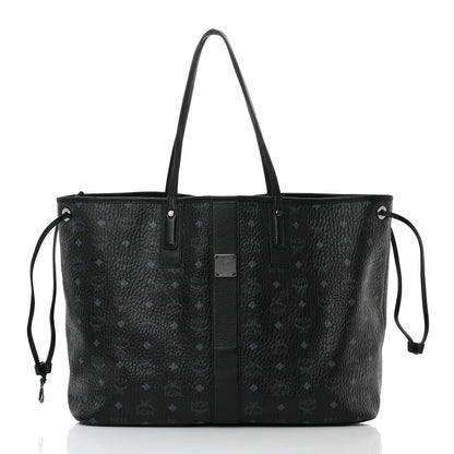 MCM Visetos Large Liz Reversible Shopper Tote Black 3 of 21