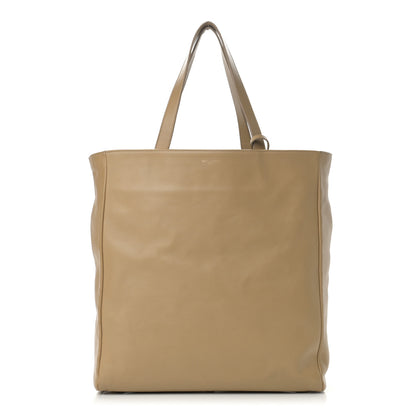 Saint Laurent Calfskin Suede North South Reversible Shopping Tote Beige Black 3 of 17