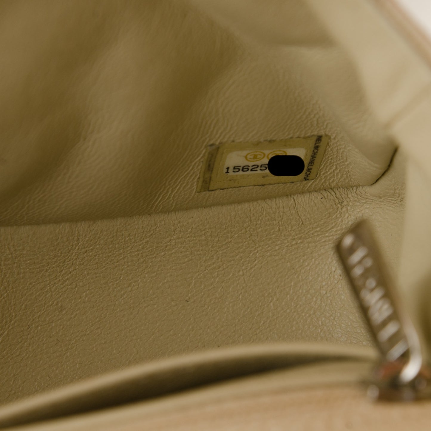 Caviar Quilted Mini Rectangular Flap Beige Clair