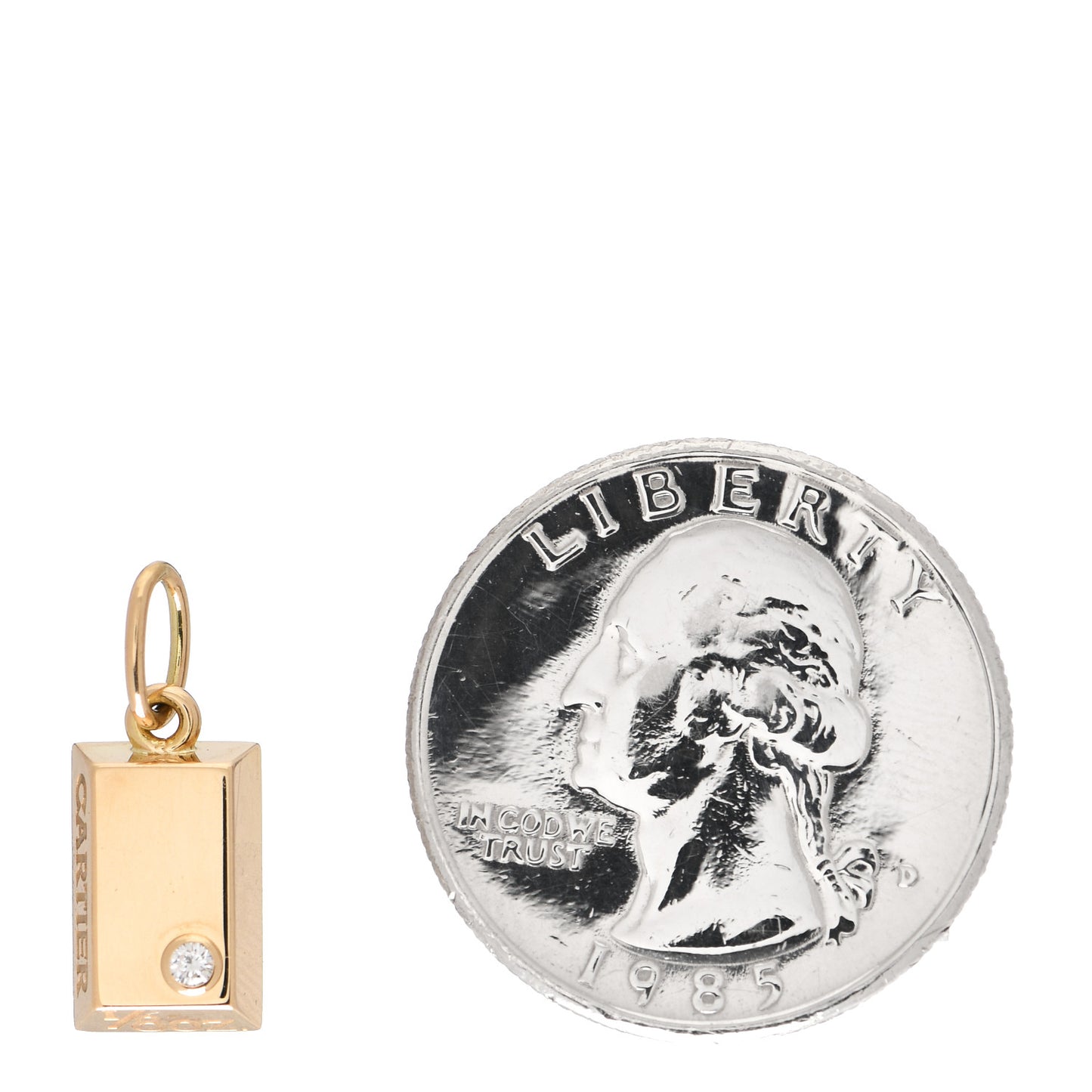 18K Yellow Gold Diamond Bar Charm