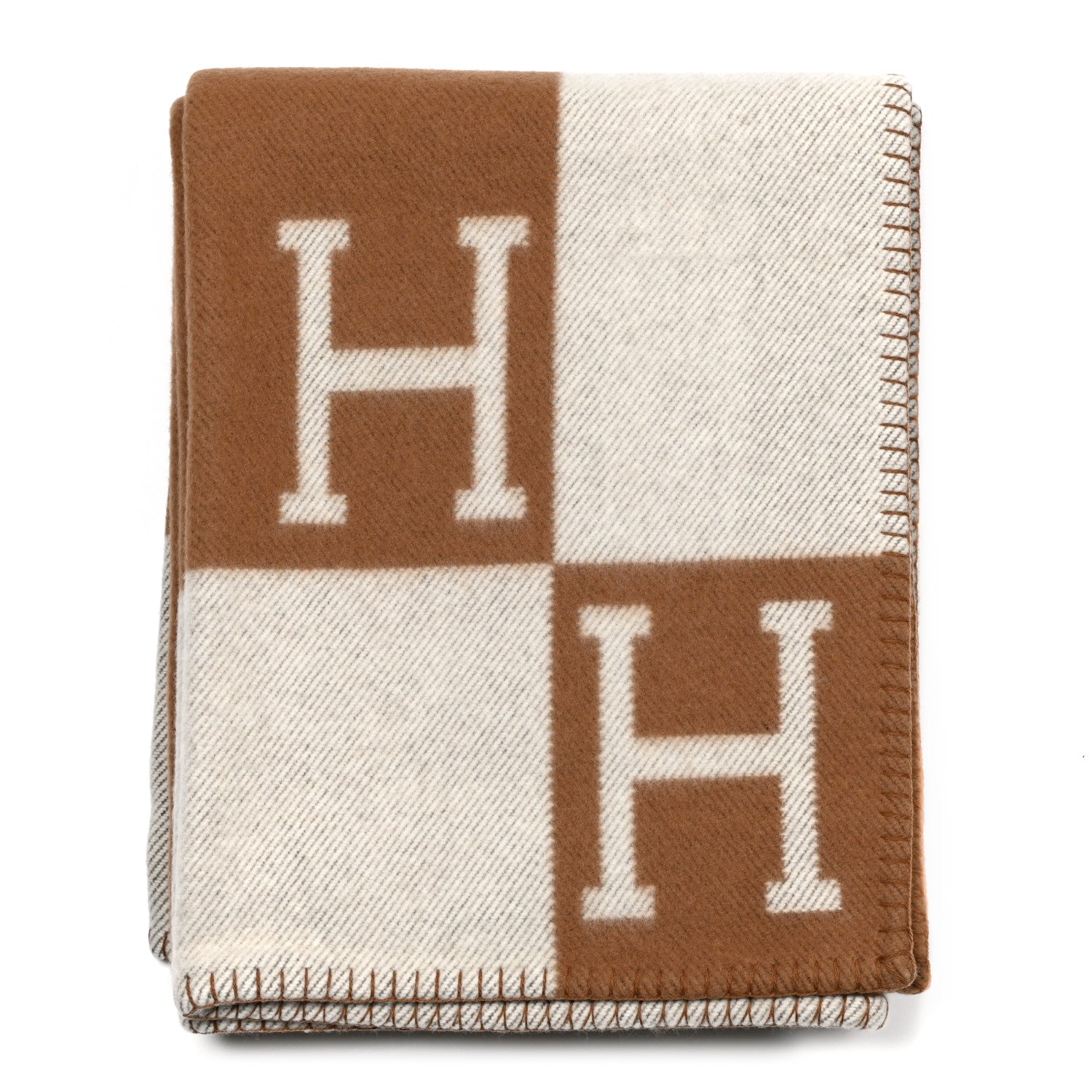 Hermes Wool Cashmere Avalon Blanket Ecru Camel 1 of 3