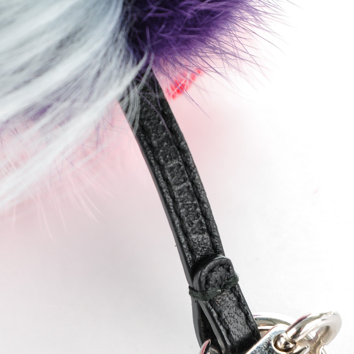 Fendi Fox Fur Monster Flowery Mini Bag Bug Charm Viola Acqua Multicolor 4 of 4