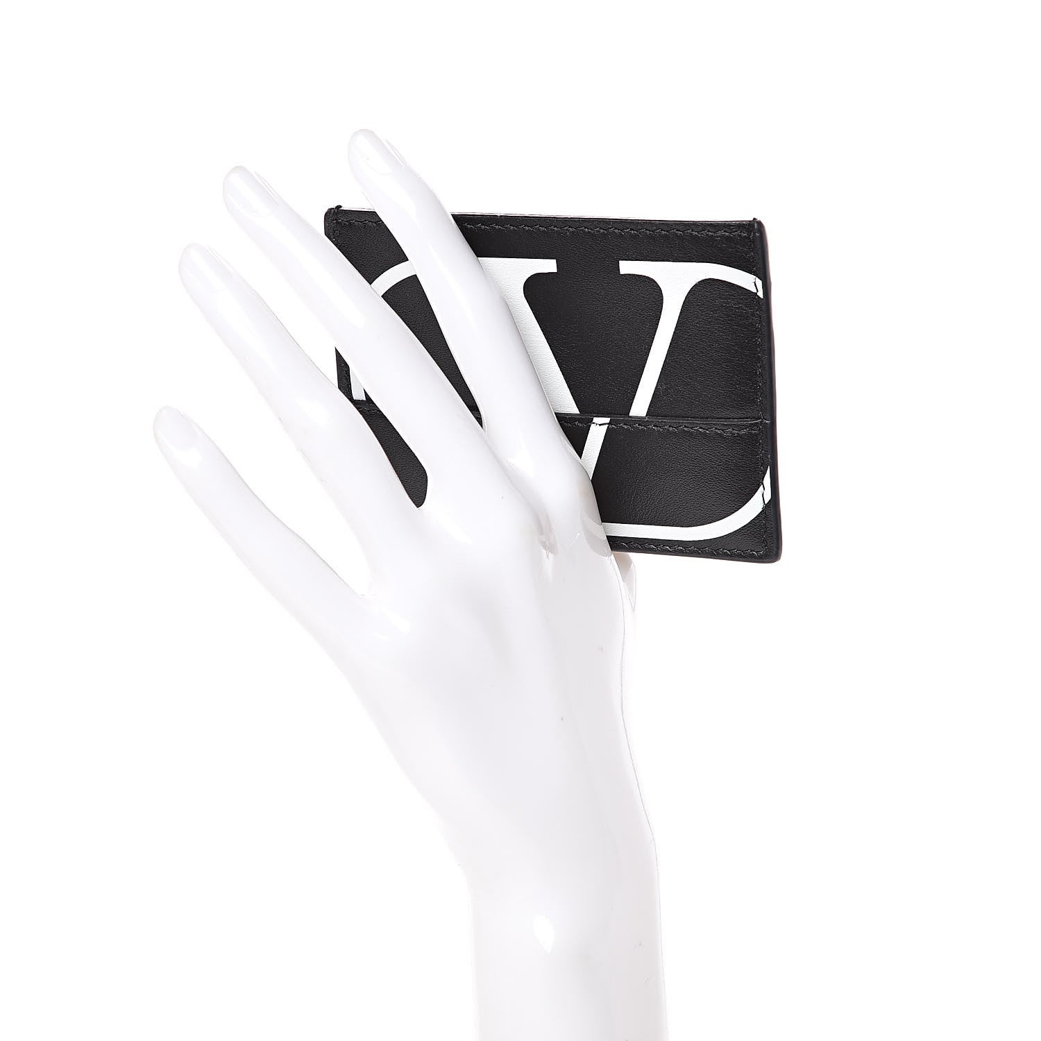 Valentino Garavani Calfskin Go Logo Card Holder Black 2 of 8