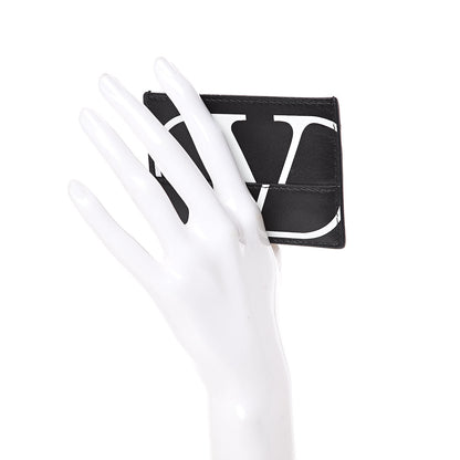Valentino Garavani Calfskin Go Logo Card Holder Black 2 of 8