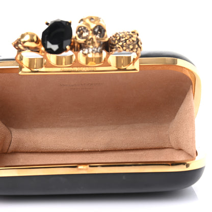 Alexander McQueen Nappa Skull Knuckle Duster Box Clutch Black 5 of 7