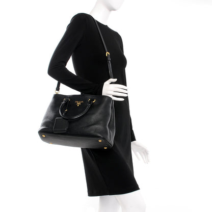 Prada Vitello Daino Tote Nero Black 2 of 7