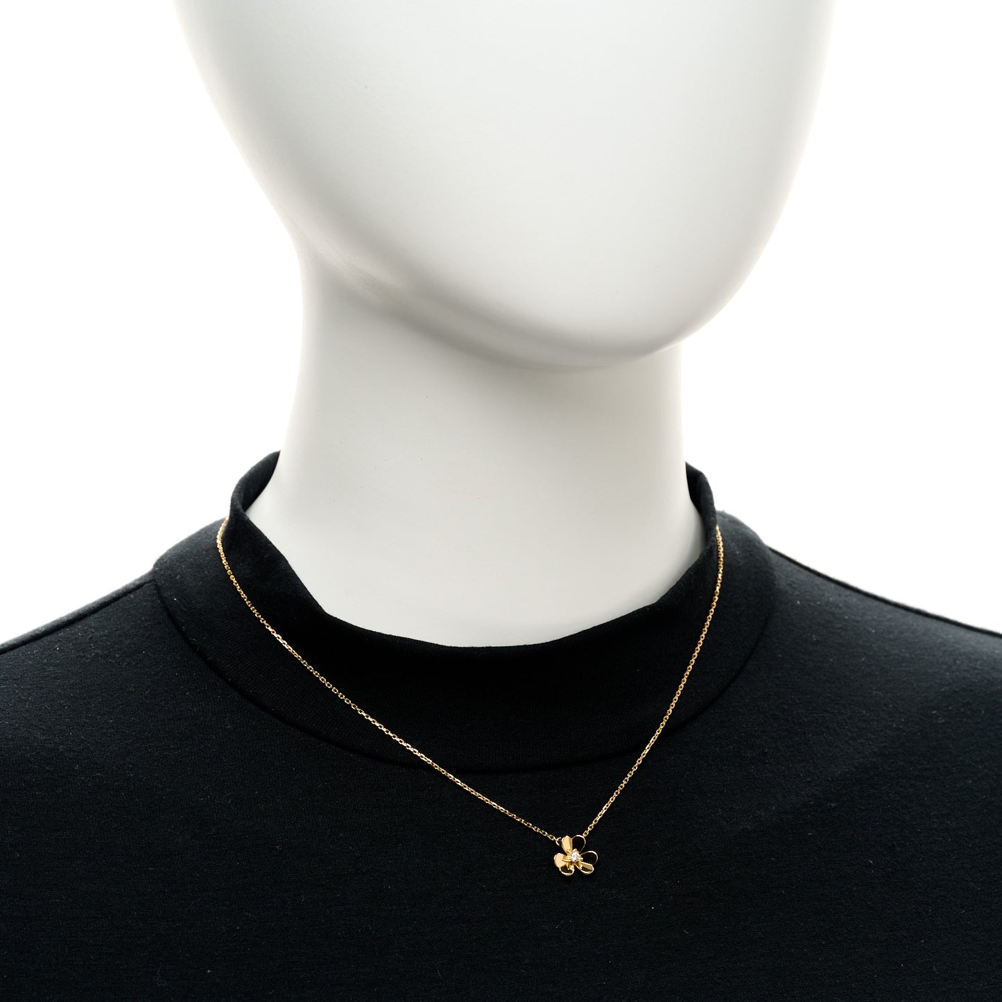 18K Yellow Gold Diamond Mini Frivole Pendant Necklace