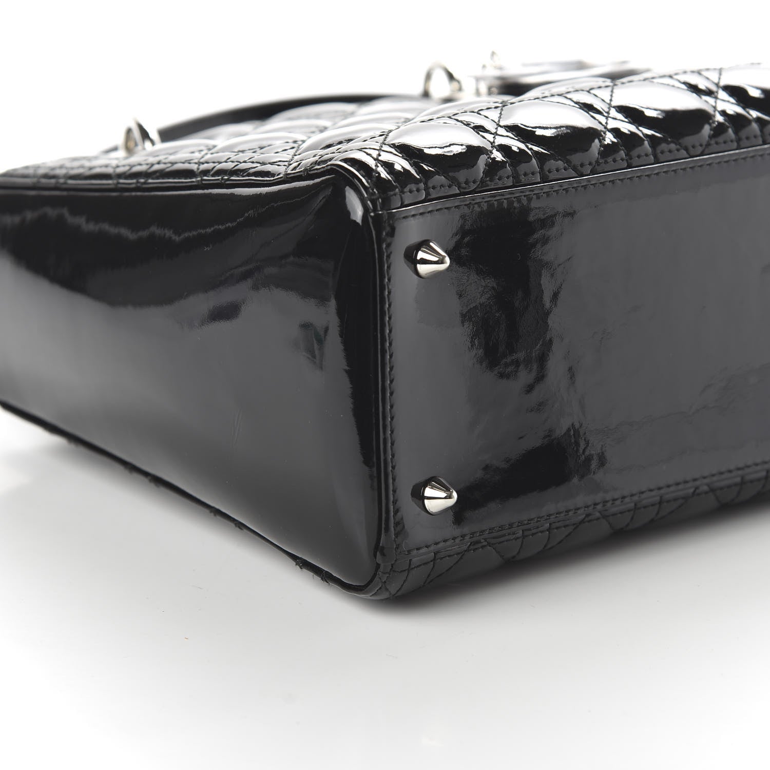 Christian Dior Patent Cannage Medium Lady Dior Black 6 of 9