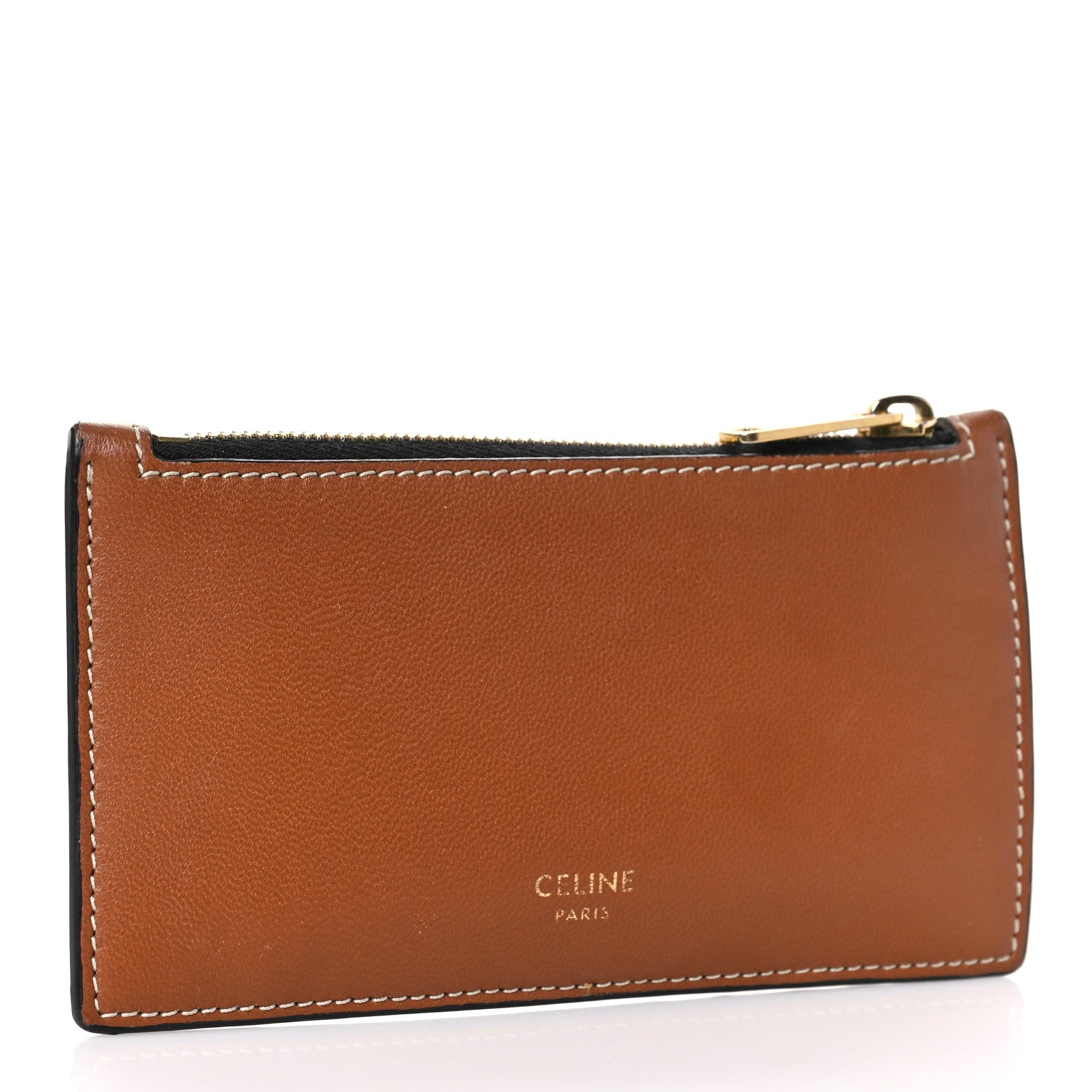 Celine Triomphe Canvas Zipped Card Holder Tan 3 of 9