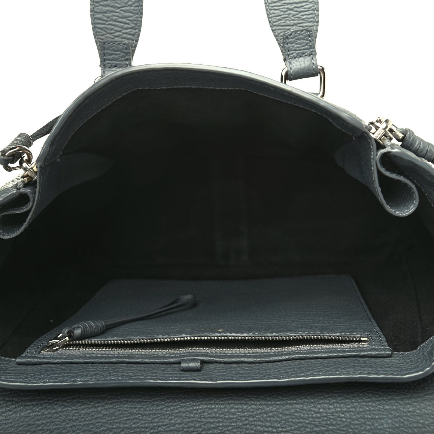 Textured Calfskin Medium Pashli Satchel Grey