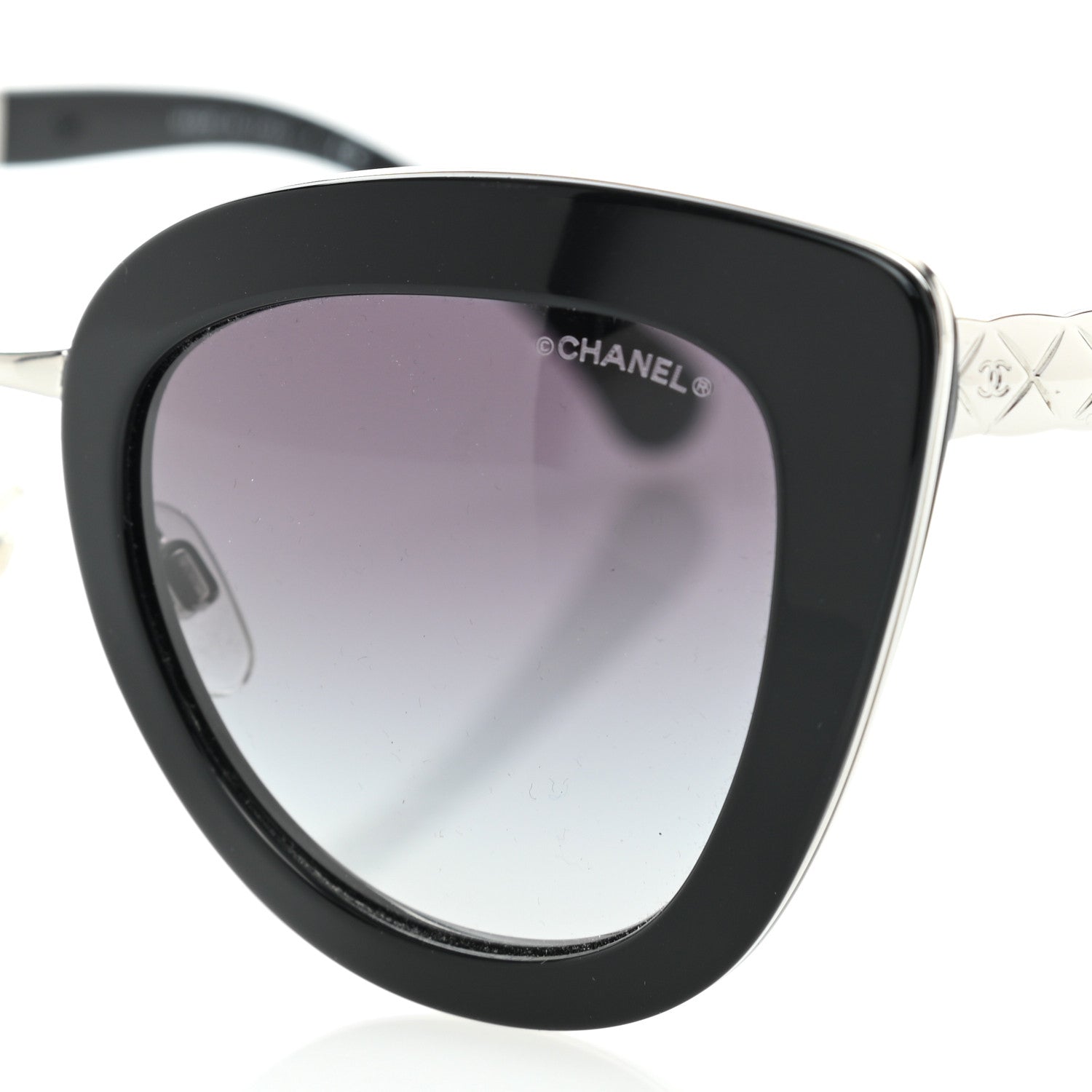 Chanel Cat Eye Quilted Sunglasses 5388 Black 5 of 9
