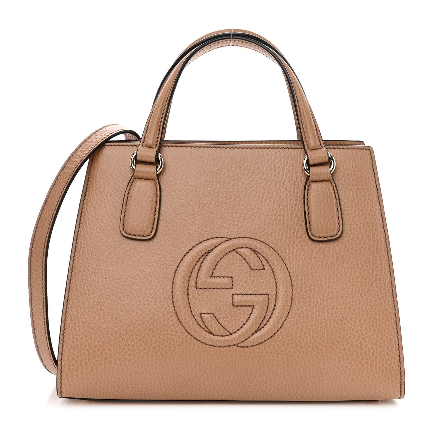 Dollar Calfskin Medium Soho Top Handle Satchel Camelia