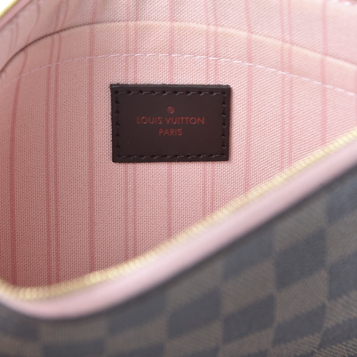 Louis Vuitton Damier Ebene Neverfull MM GM Pochette Rose Ballerine 7 of 8