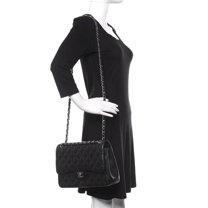Chanel Lambskin Quilted Jumbo Double Flap Black 2 of 17