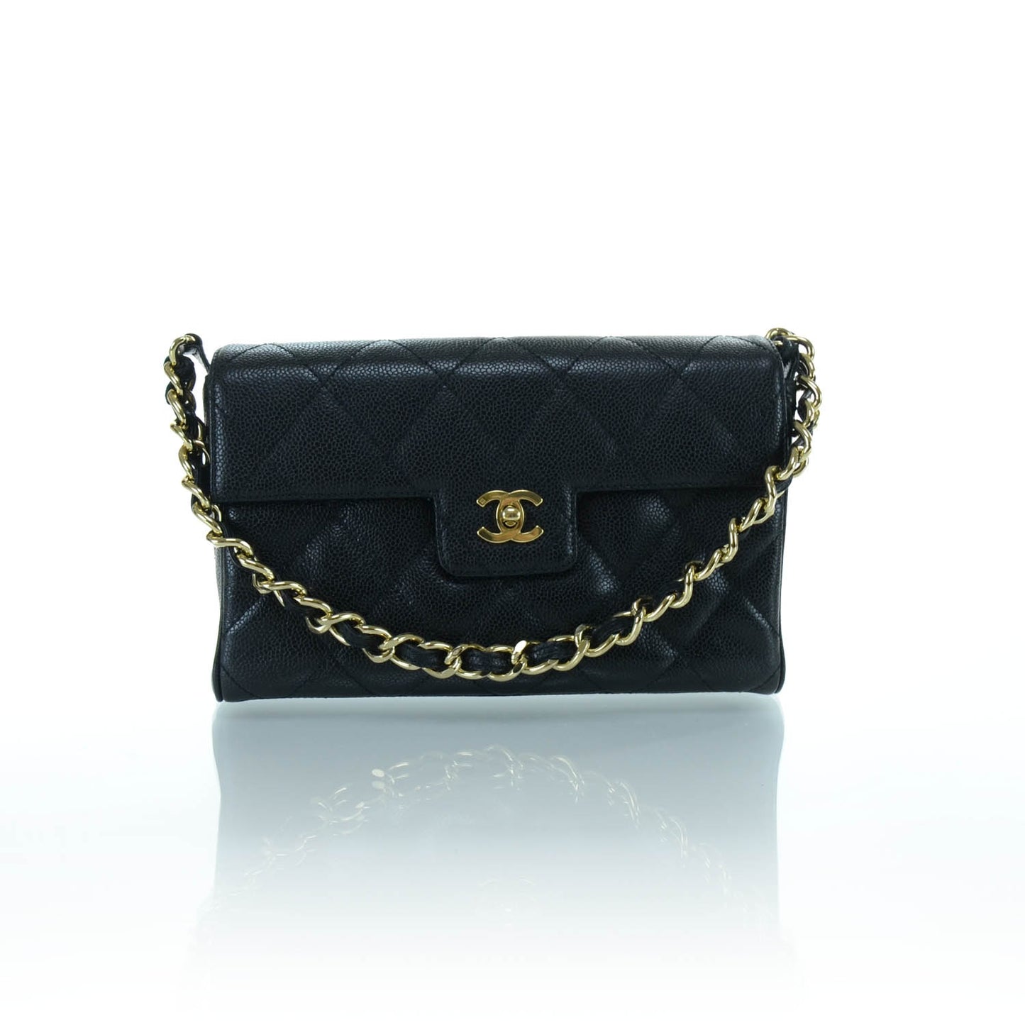 Caviar Quilted Medium Flap Bag Black