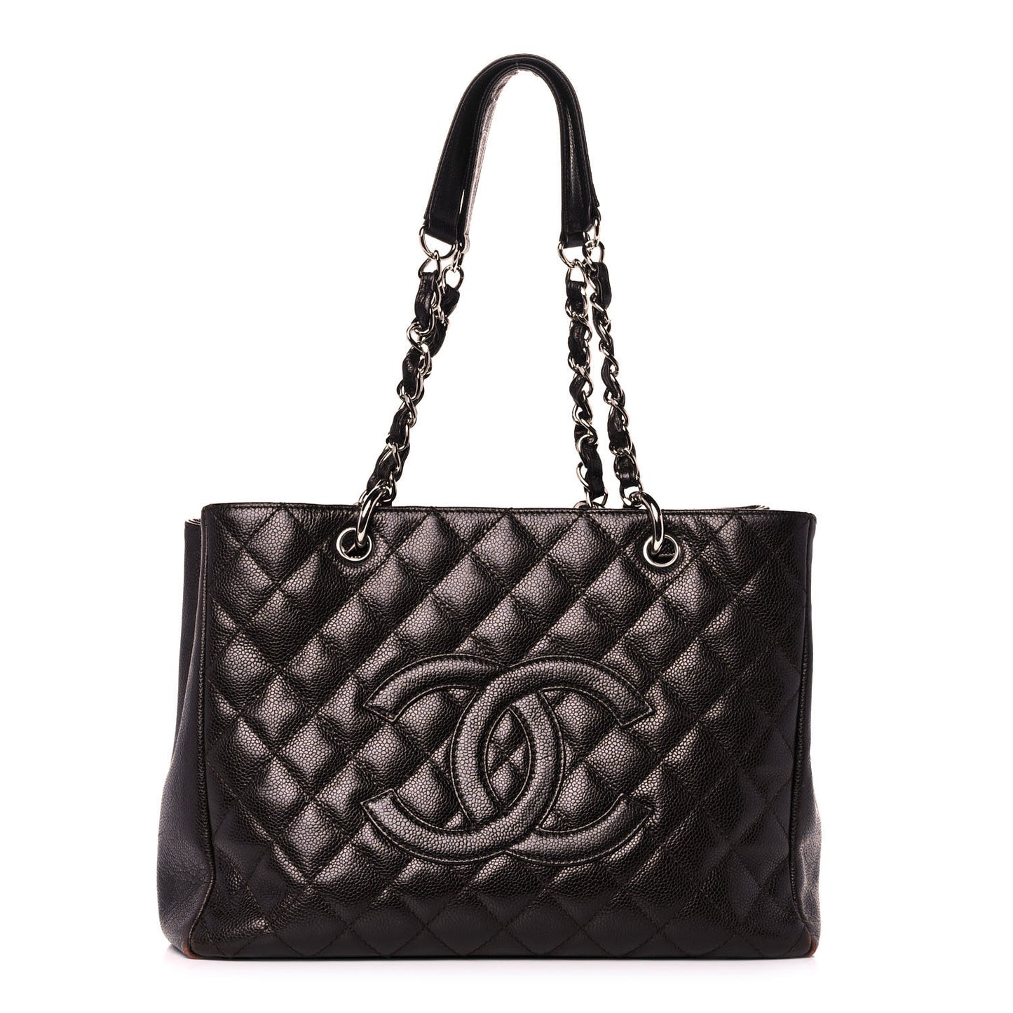 Caviar Quilted Grand Shopping Tote GST Black