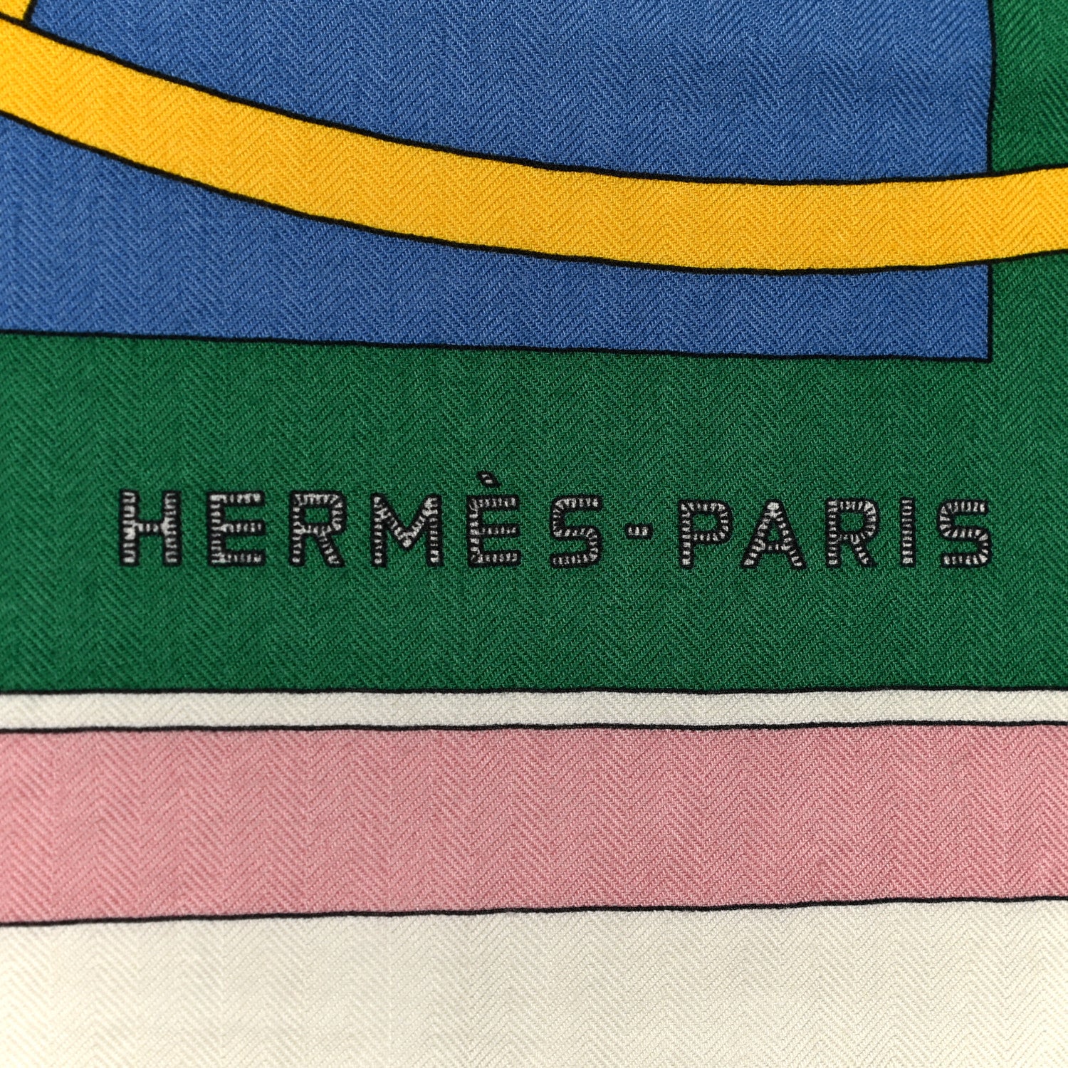 Hermes Cashmere Silk Coupe De Gala Shawl 140 Myosotis Rouge Vert 2 of 5