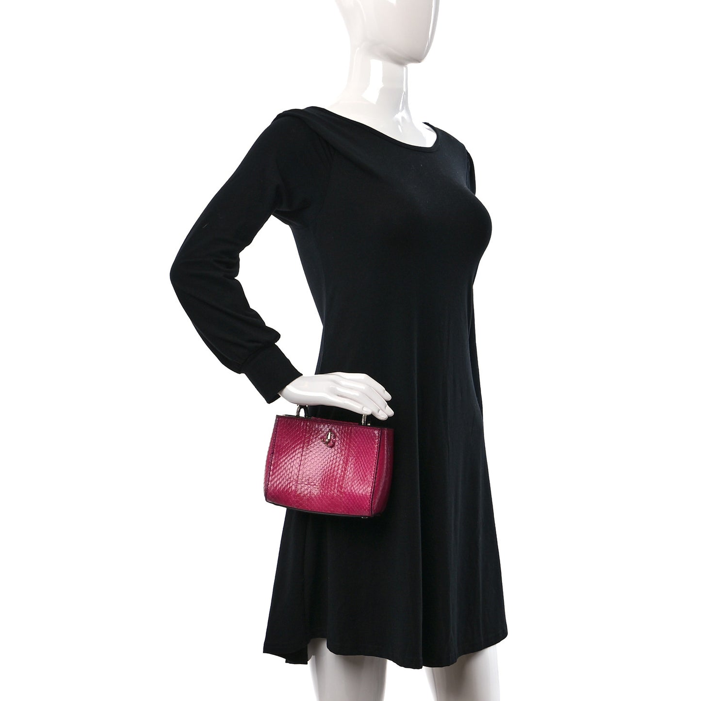 Snakeskin Varenne Top Handle Pink