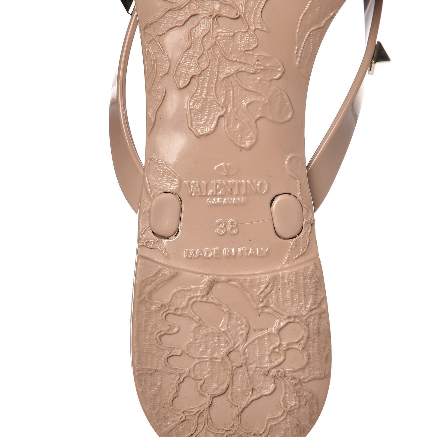 PVC Jelly Rockstud Bow Thong Sandals 38 Poudre