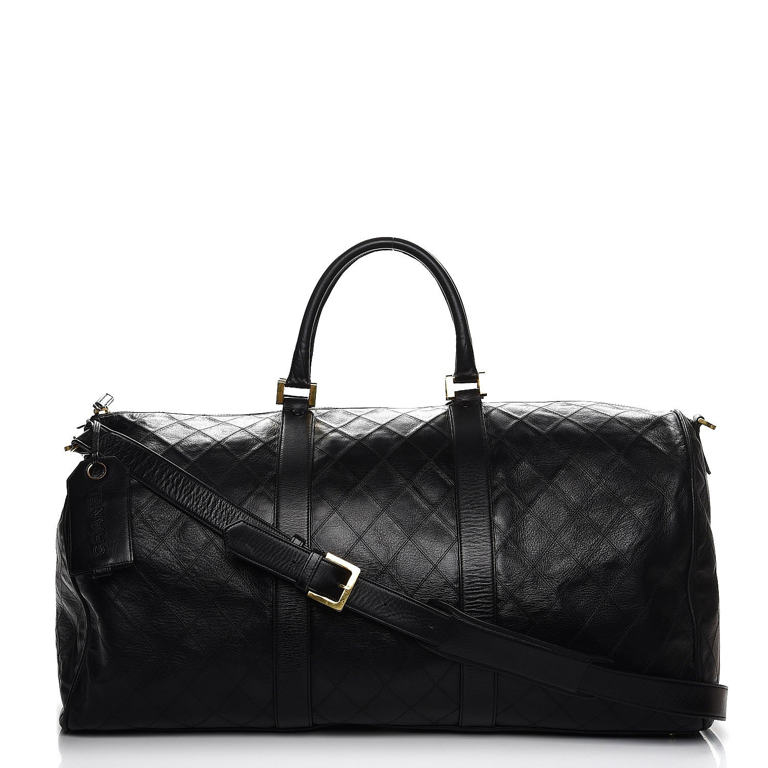 Chanel Calfskin Stitched Duffel Bag Black 1 of 16