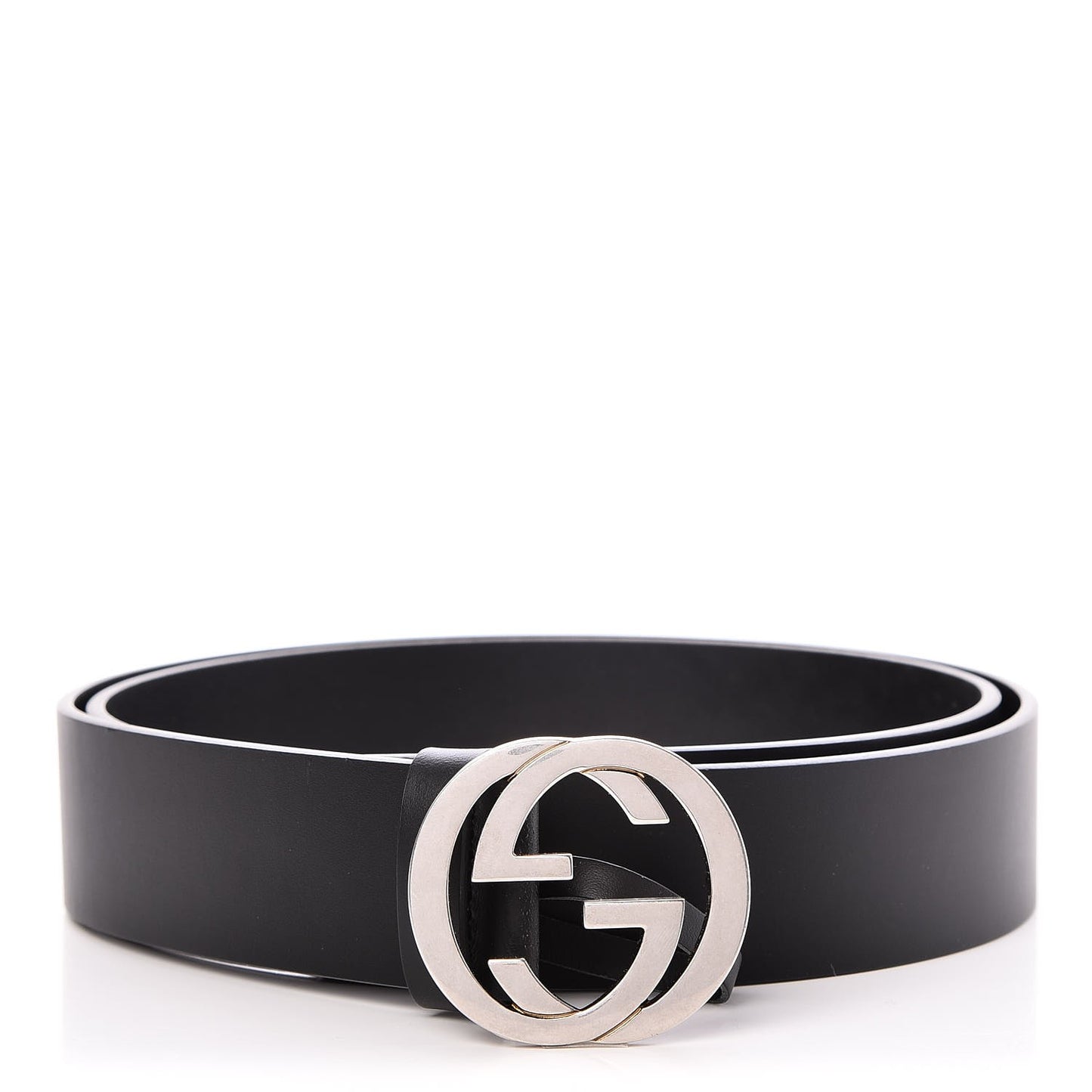 Selleria Calfskin Nickel Interlocking G 37mm Belt 100 40 Black