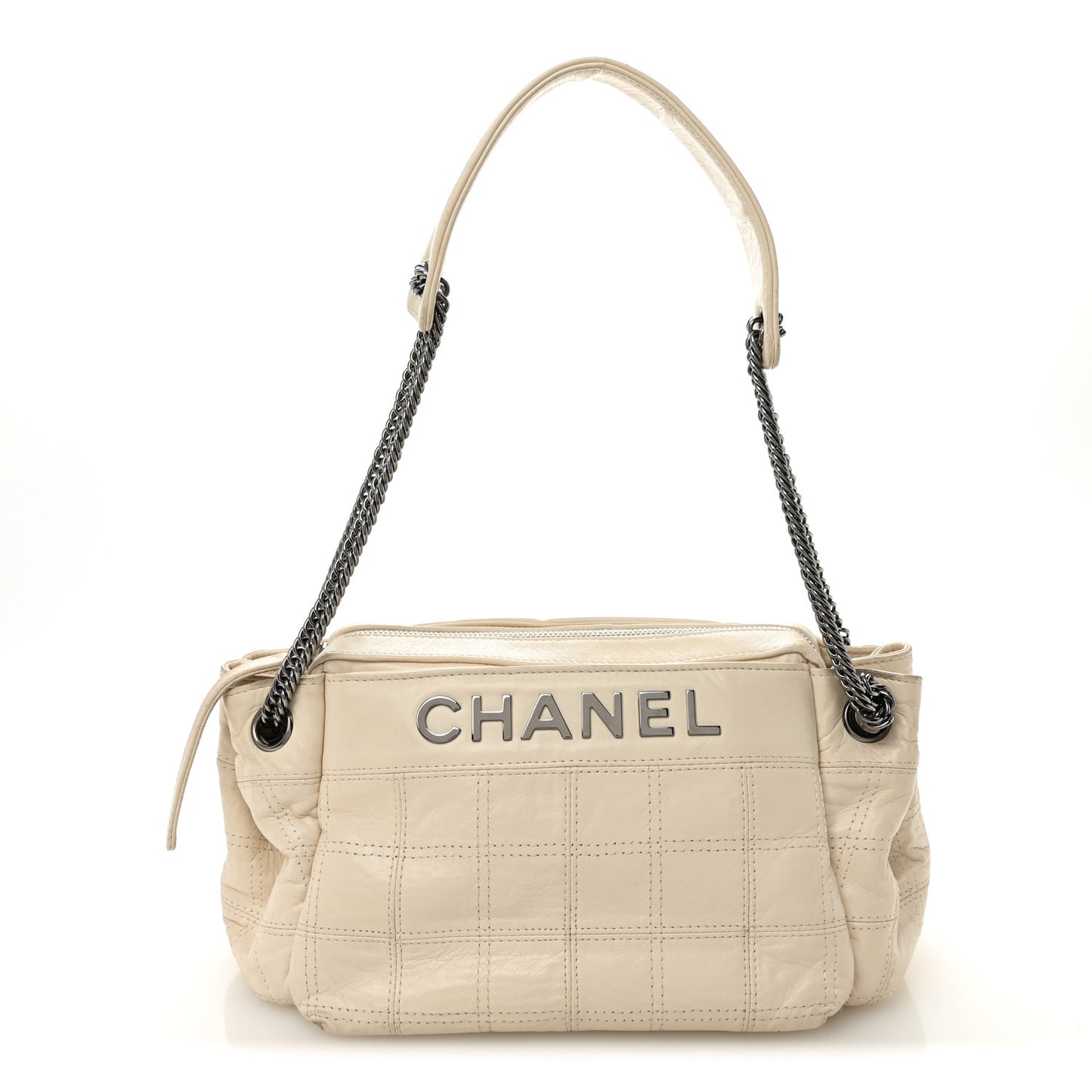 Lambskin LAX East West Shoulder Bag Ivory