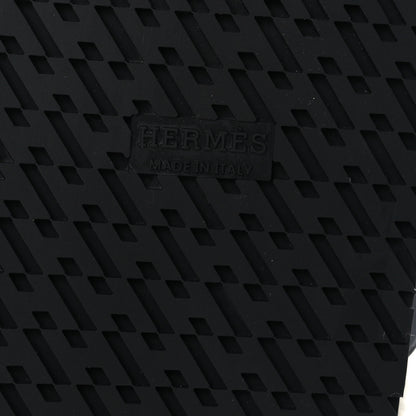 Hermes Calfskin Woolskin Womens Chypre Sandals 38.5 Black Ecru 7 of 8