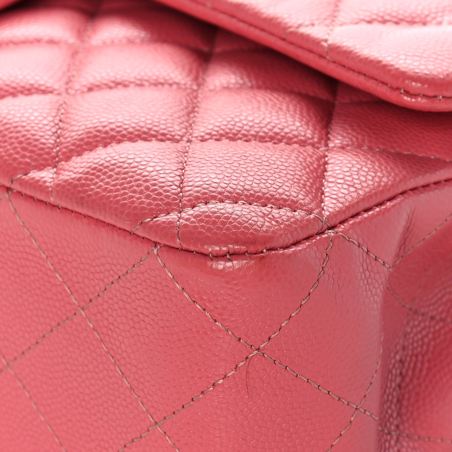 Caviar Quilted Medium Double Flap Pink
